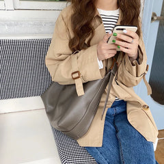 Soft Collapse Style Single Shoulder Bag 14inch Laptop Bag Big Bag Women's Sling