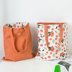Cotton Linen Shoulder Bag Floral Tote for Women Shopping Canvas Handbag