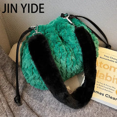 Soft Faux Fur Shoulder Bags Women Ladies Plush Hand Bags Clutch Purse
