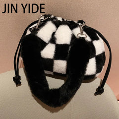 Soft Faux Fur Shoulder Bags Women Ladies Plush Hand Bags Clutch Purse