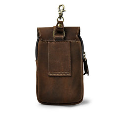 Small Leather Travel Bag Waist Pack Phone Pouch Men 014