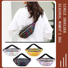 Soft Large Capacity Women Waist Packs Butterfly Printing Chest Bag