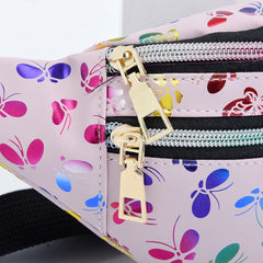 Soft Large Capacity Women Waist Packs Butterfly Printing Chest Bag