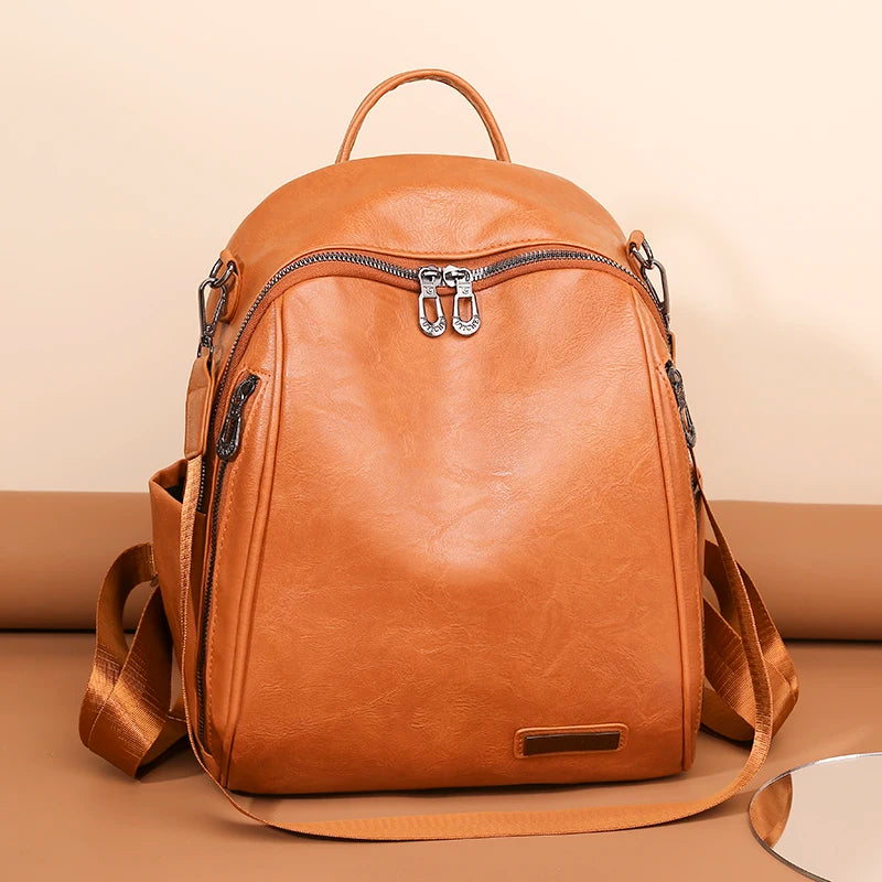 Soft Leather Female Bag Cowhide High Travel Girls Backpack Women Rucksack