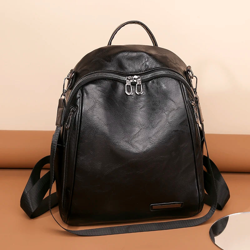 Soft Leather Female Bag Cowhide High Travel Girls Backpack Women Rucksack