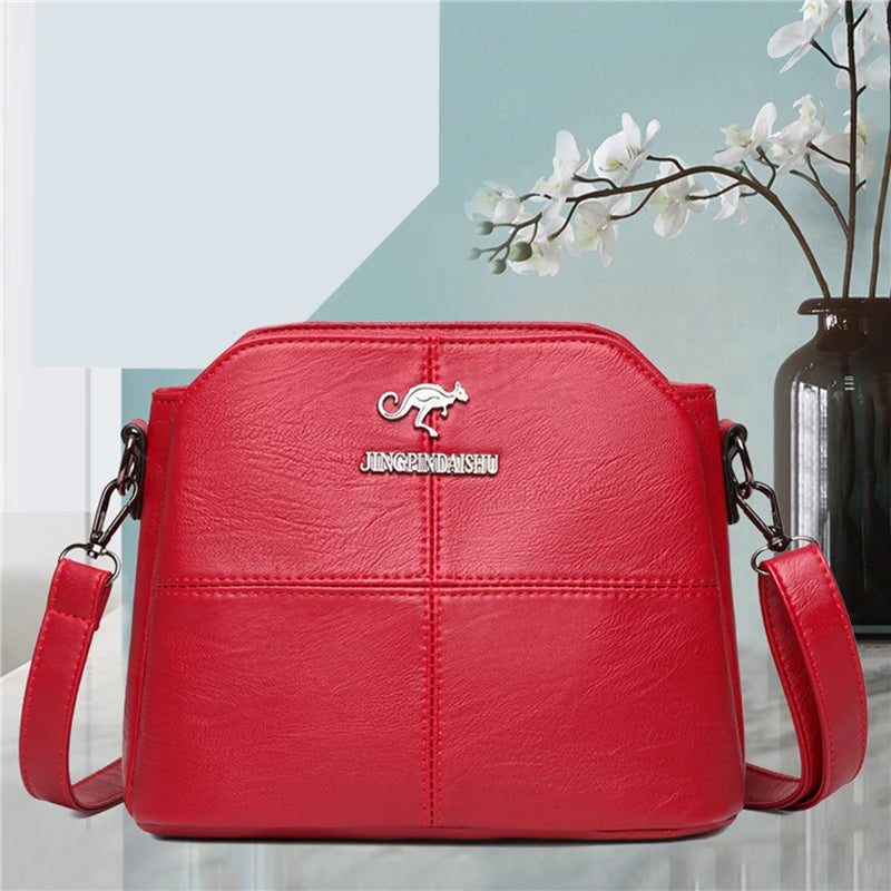 Soft Leather Middle-aged Mother Shoulder Bag All-match Casual Diagonal Bag
