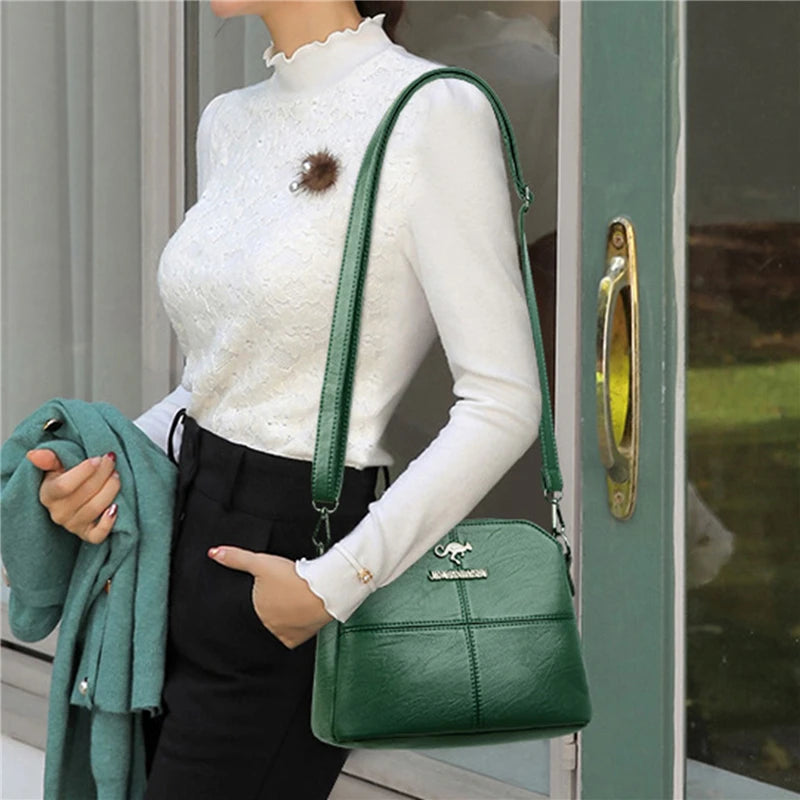 Soft Leather Middle-aged Mother Shoulder Bag All-match Casual Diagonal Bag