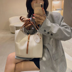Soft Leather Handbags for Women Large Capacity Shopping Shoulder Tote Purse