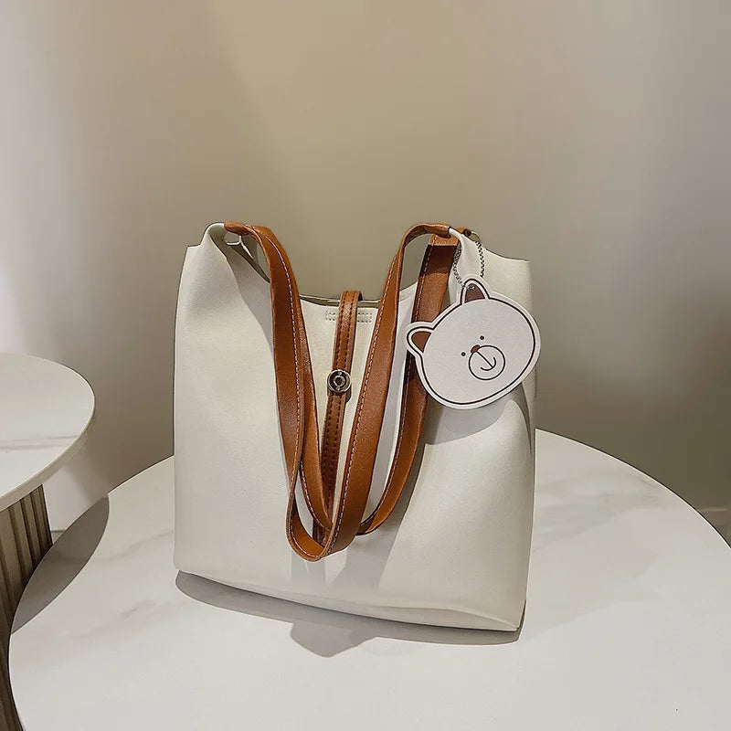 Soft Leather Handbags for Women Large Capacity Shopping Shoulder Tote Purse
