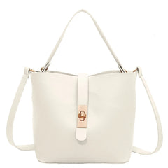 Vintage PU Leather Bucket Tote Shoulder Bag Women Handbags