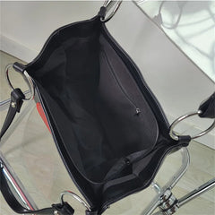 Large Capacity Love Heart Tote Handbag Soft Leather Shoulder Bag for Women