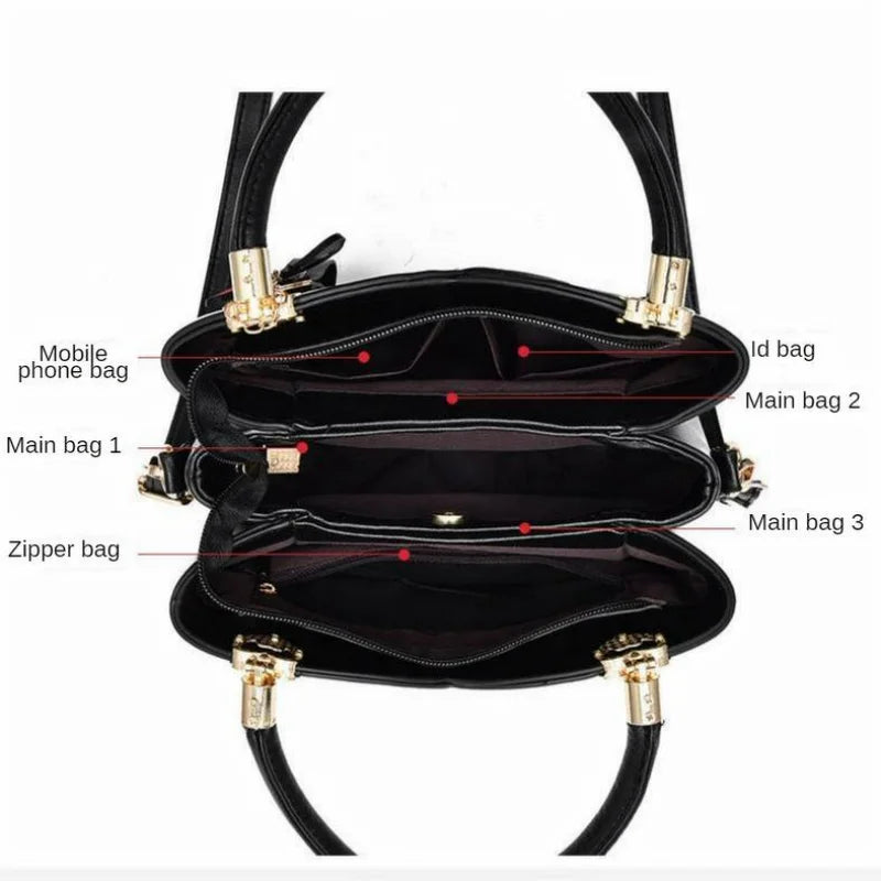 Soft Leather Shoulder Bag Large Crossbody Tote for Women