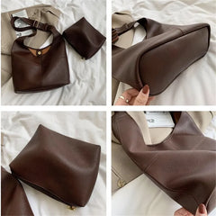 Soft Leather Shoulder Bag Women's Tote Bags Causal Female Shopper