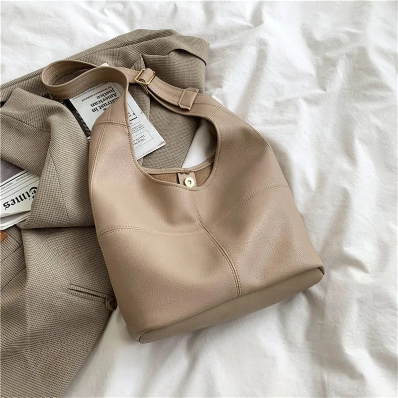 Soft Leather Shoulder Bag Women's Tote Bags Causal Female Shopper