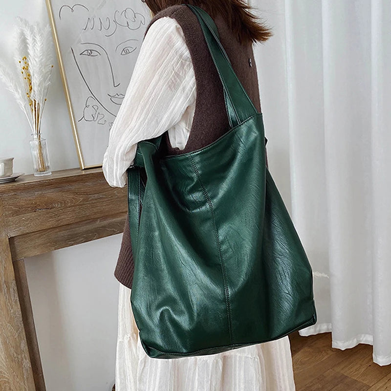 Soft Leather Shoulder Bags Large Capacity Women's Tote Bag Crossbody