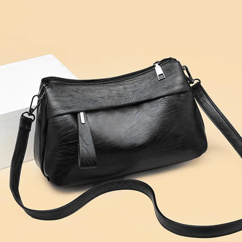 Soft Leather Texture Bag Women Elderly Ladies Messenger
