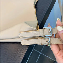 Soft Leather Totes Women Shoulder Bags Preppy Book Bag Vintage Handbag
