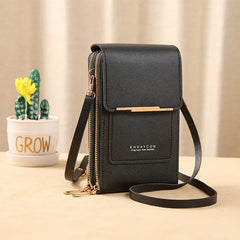 Women's Soft Leather Wallets Touch Screen Cell Phone Purse