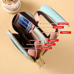 Women's Soft Leather Wallets Touch Screen Cell Phone Purse