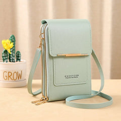 Women's Soft Leather Wallets Touch Screen Cell Phone Purse