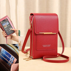 Soft Leather Women's Wallet Crossbody Shoulder Bag