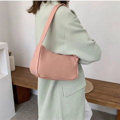Soft Leather Women Underarm Crossbody Bag Retro Ladies Handbags