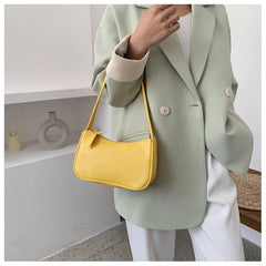 Soft Leather Women Underarm Crossbody Bag Retro Ladies Handbags