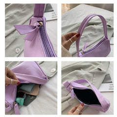 Soft Leather Women Underarm Crossbody Bag Retro Ladies Handbags