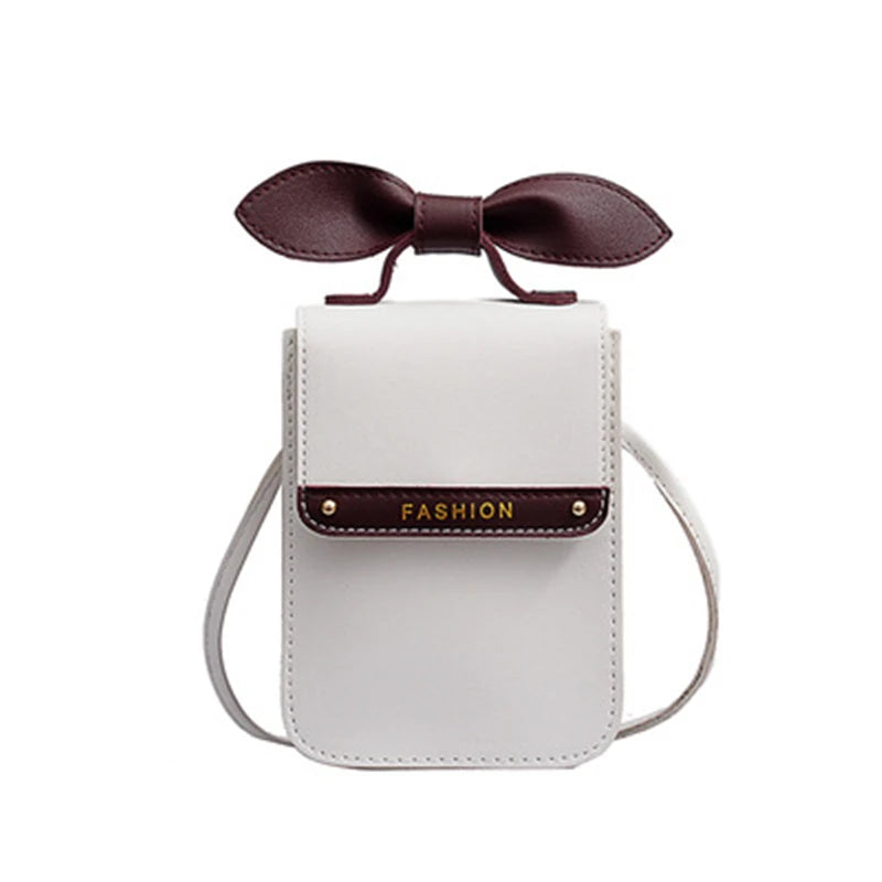 Soft Leather Women's Bag Wallets Bow Decoration Cell Phone Purse Bags Of Women