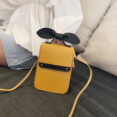 Soft Leather Women's Bag Wallets Bow Decoration Cell Phone Purse Bags Of Women