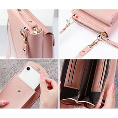 Soft Leather Women's Bag Wallets Touch Screen Cell Phone Purse Crossbody Bag