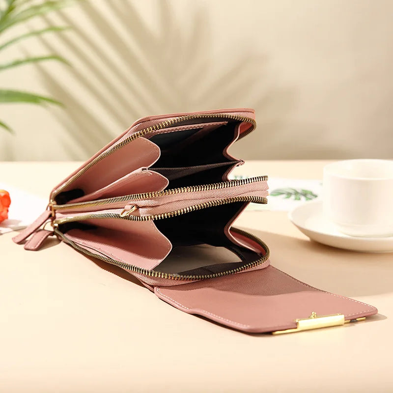 Soft Leather Women's Bag Wallet Touch Screen Cell Phone Purse