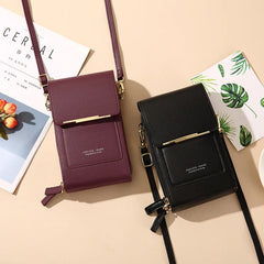 Soft Leather Women's Bag Wallet Touch Screen Cell Phone Purse