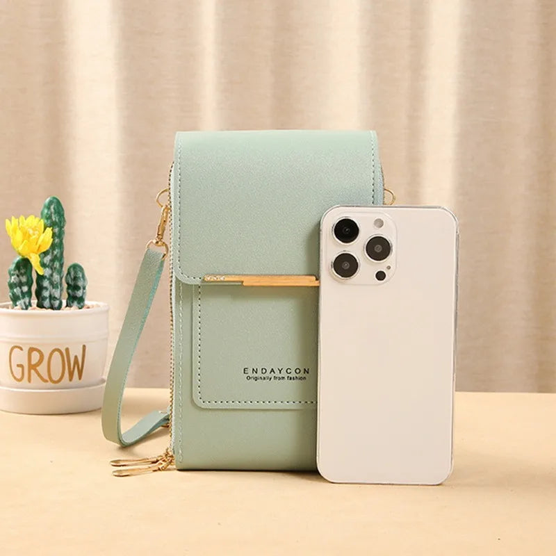Soft Leather Women's Bag Wallets Touch Screen Cell Phone Purse Bags
