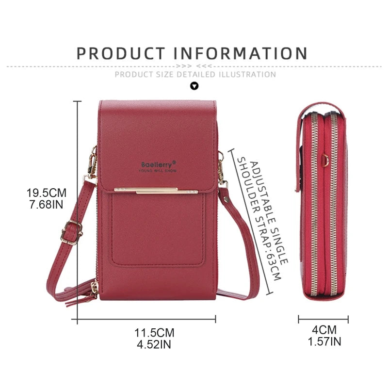 Touch Screen Cell Phone Purse Bags of Women Crossbody Shoulder Bag