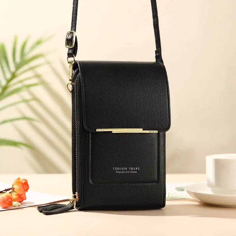 Soft Leather Women's Bag Wallet Touch Screen Cell Phone Purse