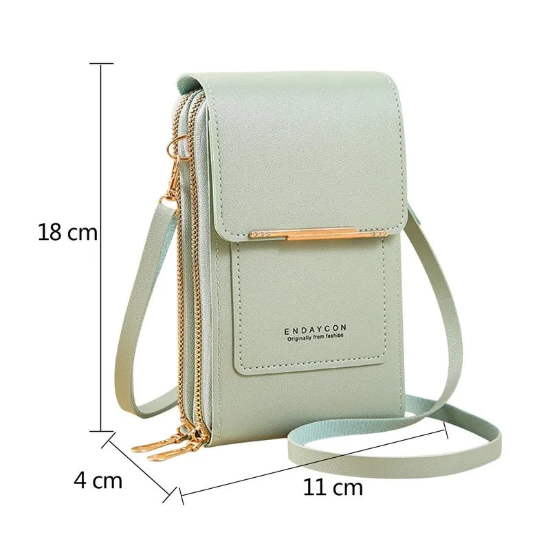 Soft Leather Women's Bag Wallets Touch Screen Cell Phone Purse Bags