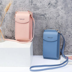 Soft Leather Women's Bag Wallets Touch Screen Cell Phone Purse Crossbody Bag