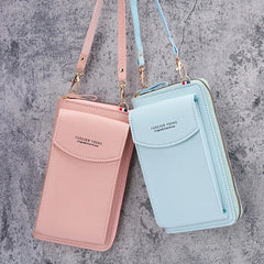 Soft Leather Women's Bag Wallets Touch Screen Cell Phone Purse Crossbody Bag
