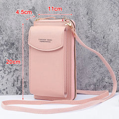 Soft Leather Women's Bag Wallets Touch Screen Cell Phone Purse Crossbody Bag