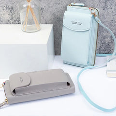 Soft Leather Women's Bag Wallets Touch Screen Cell Phone Purse Crossbody Bag