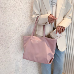 Large Capacity Nylon Shopping Bag Zipper Women Handbags