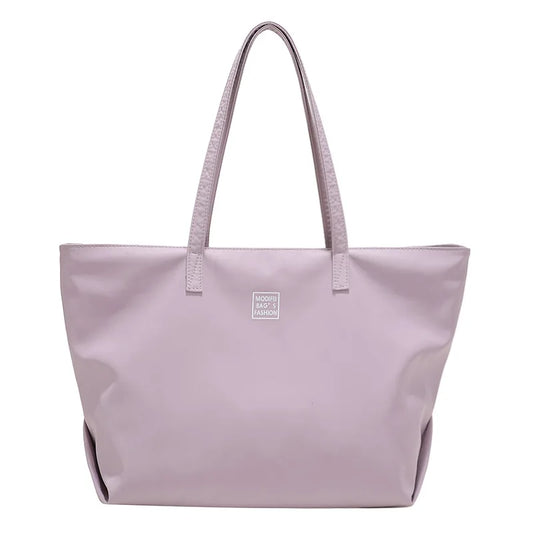 Large Capacity Nylon Shopping Bag Zipper Women Handbags