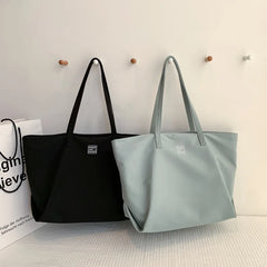 Large Capacity Nylon Shopping Bag Zipper Women Handbags