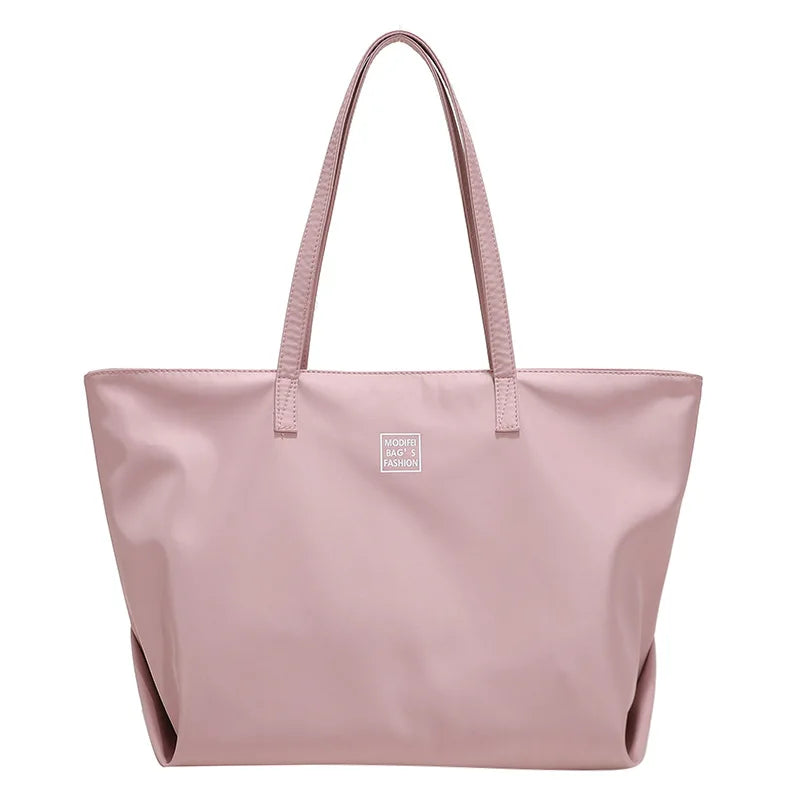 Large Capacity Nylon Shopping Bag Zipper Women Handbags