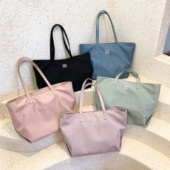 Large Capacity Nylon Shopping Bag Zipper Women Handbags