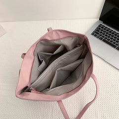 Large Capacity Nylon Shopping Bag Zipper Women Handbags