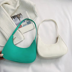 Soft Nylon Women Purple Underarm Bag Summer Solid Ladies Shoulder Bags