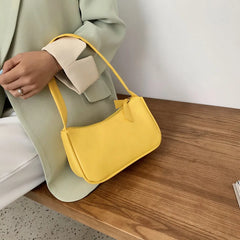 Purple PU Leather Underarm Bag Retro Handbags