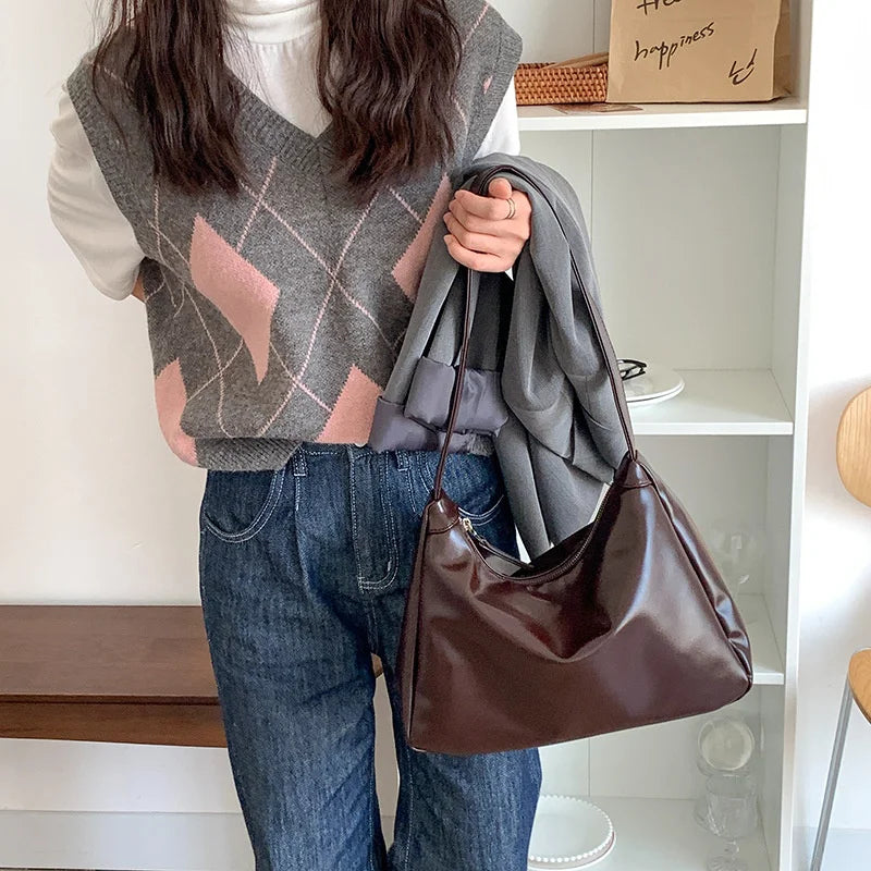 Women Winter Vintage Large Capacity Handbags Crossbody Bags